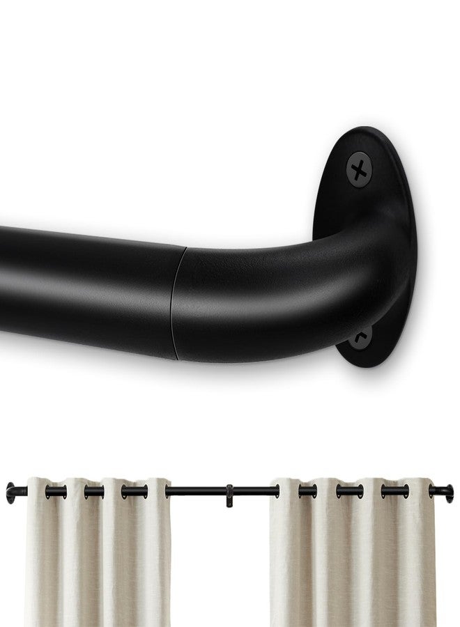 GTJ Blackout Curtain Rod For Windows 34-95 Inch,Adjustable Wrap Around Curtain Rods 48-84 in,1 Inch Splicing Heavy Duty Drapery Rods-Matte Black - Image 1